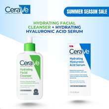 Load image into Gallery viewer, Hydrating Facial Cleanser + Hydrating Hyaluronic Acid Serum