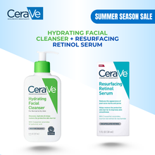 Load image into Gallery viewer, Hydrating Facial Cleanser + Resurfacing Retinol Serum