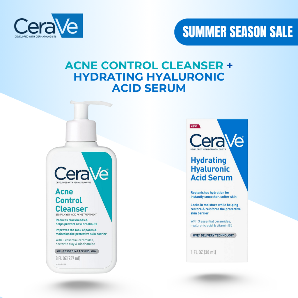 Acne Control Cleanser + Hydrating Hyaluronic Acid Serum